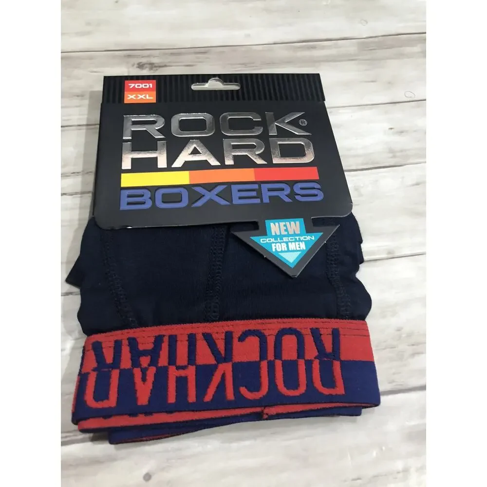 Rock Hard Boxer Trunks Mens Large Blue Slim Fit Briefs Black Cotton 6 Pack A3